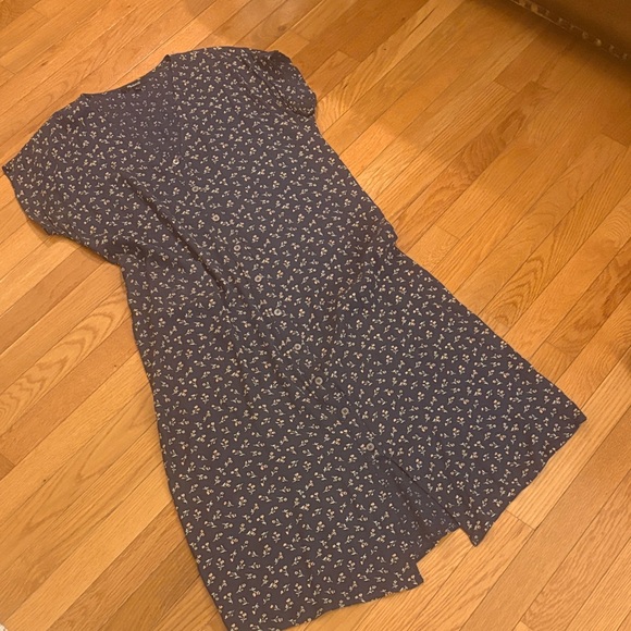 Madewell Navy Floral Button-Front Midi Dress - Picture 5 of 8